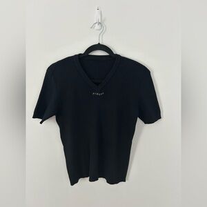 Sisley Italy ribbed shirtsleeve  neck shirt